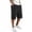 Black, variant on XFeng Men Black Embossed Jacquard Shorts Drawstring Elastic Waist Casual Knee‑Length Shorts