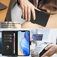 thumbnail image 4 of Allytechgroup PU Leather Wallet Case for Apple iPhone 16 Plus, Slim Folio Cover with Magnetic Closure RFID Blocking 3 Card Slots & Cash Pocket Protective Shockproof Flip Stand Case, Black, 4 of 7