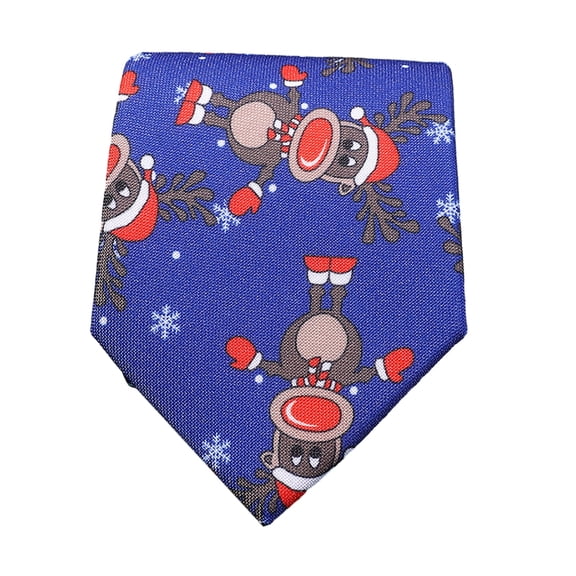 Mosey Men Necktie Christmas Style Cartoon Santa Claus Snowman Print Smooth Exquisite Adjustable Holiday New Year Party Tie Suit Coat Shirt Accessory