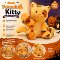 thumbnail image 3 of Pumpkin Kitty Plush Toy, Halloween Stuffed Animal Cat, 9.38 inch, 3 of 5