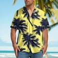 thumbnail image 2 of DJDLJWCJ Mens Button Up Shirts, polo T Shirts Floral Print Hawaiian Shirts for Men Summer Beach Shirts Yellow 3XL, 2 of 5