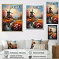 thumbnail image 4 of Designart "Floral Melody Mill Wind wall art" Cityscapes Floater Framed Wall Art Living Room, 4 of 7