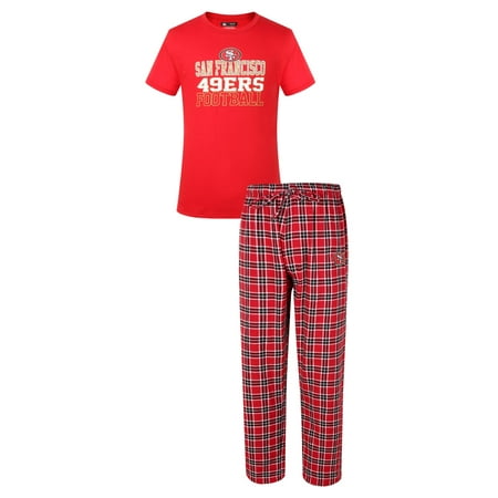 Flannel Mens Pajamas - San Francisco 49ers NFL Medalist Men's T-shirt & Flannel Pajama Pants Sleep Set