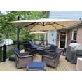 thumbnail image 3 of PURPLE LEAF 10 FT Cantilever Umbrella with Base Square Large Aluminum Outdoor Offset Patio Umbrella with 360° Rotation for Pool Garden Deck Backyard Beige, 3 of 14