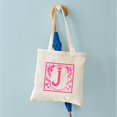 thumbnail image 6 of CafePress - Letter J Fuchsia Ribbons Monogram Tote Bag - Unisex Canvas Tote Bag, Beige, 1-Piece, 6 of 8