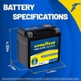 thumbnail image 2 of Goodyear GYTX5L - 12 Volt 5 AH, 80 CCA, Rechargeable High-Performance, Maintenance Free, SLA - AGM Battery for Motorcycle, ATV, UTV, 4-Wheeler, Snowmobile, Watercraft and more!, 2 of 13