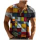 thumbnail image 1 of Men'S Printed T-Shirt Outdoor Retro Button Loose Short Sleeve Top4XL, 1 of 5