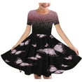 thumbnail image 1 of QIPOPIQ Robe d'Été pour Fille Art Van Gogh Impression 3D Col Rond Manches Courtes T-Shirt Robe Évasée Liquidation, 1 of 5