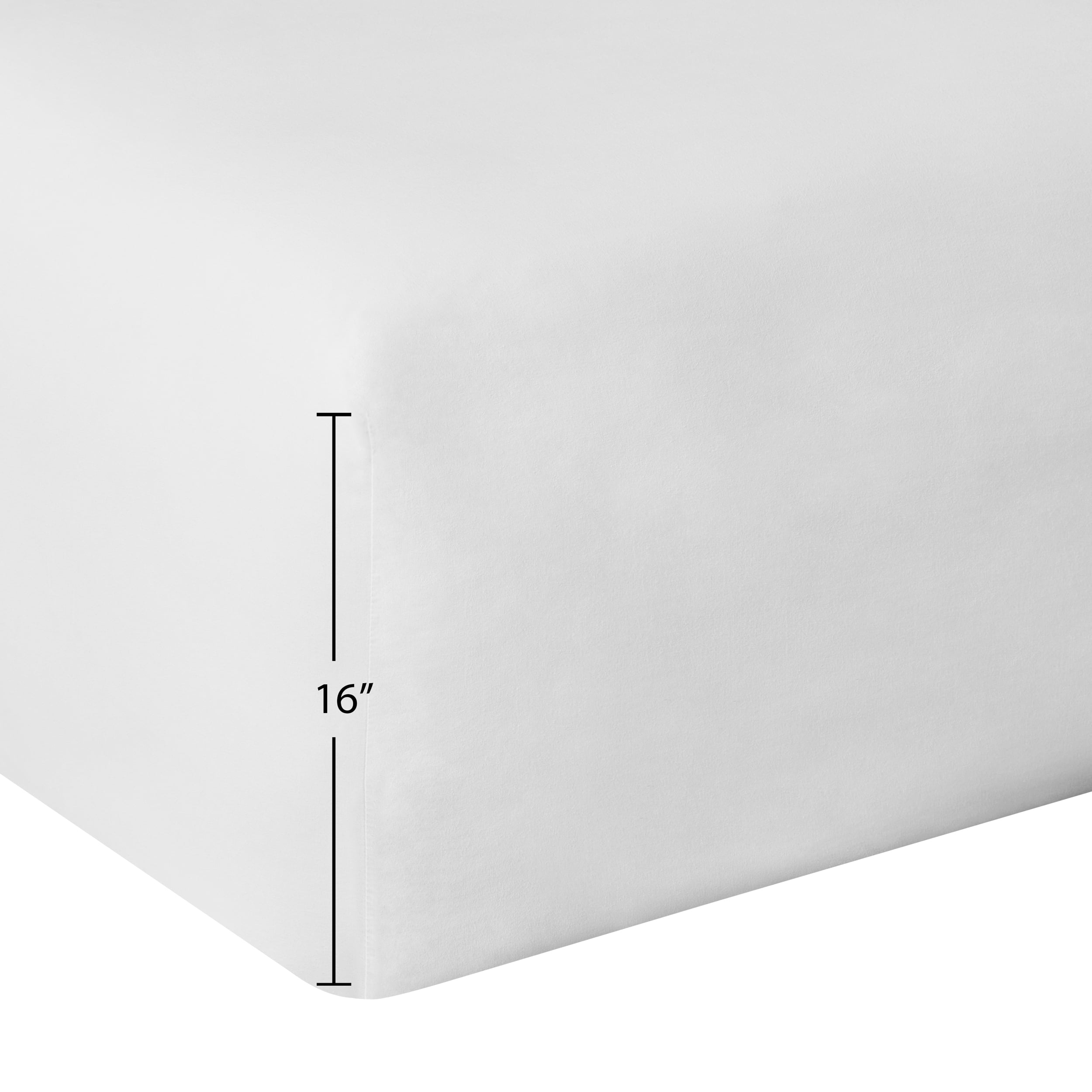 Mainstays 300 Thread Count Easy Care White Cotton Blend Percale Fitted Bed Sheet, Twin