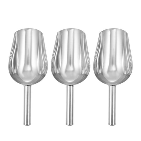 

3pcs Ice Bucket Shovels Tea Coffee Bean Flour Soybeans Candy Stainless Steel Scoops