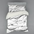 thumbnail image 1 of Ambesonne Animal Bedding Set 4 Pcs, Hand Drawn Single Whale, Queen, Black and White, 1 of 3