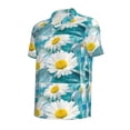 thumbnail image 3 of Daiia Daisy Flowers Pattern Men’s Polo Shirts,Solid Deck Shirt,Classic Fit, Breathable Cotton Polo for Casual and Sport Wear-3X-Large, 3 of 9