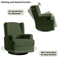 thumbnail image 4 of Recliner Chair Set of 2 Swivel Glider Rocker Nursery Chair for Adults, High Back Upholstered Rocking Armchair for Living Room, Manual Reclining Sofa Lounge Chair with Deep Seat in Teddy - Green, 4 of 6