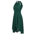 thumbnail image 4 of Mujeres sexy verano vestido de gasa recorte de color sólido espalda Keyhole sin mangas en capas Abanopi Vestido de Chiffon, 4 of 7