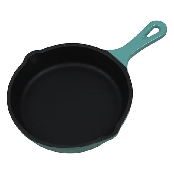 Cast Iron Enameled Cookware (Skillet 5", Aqua)