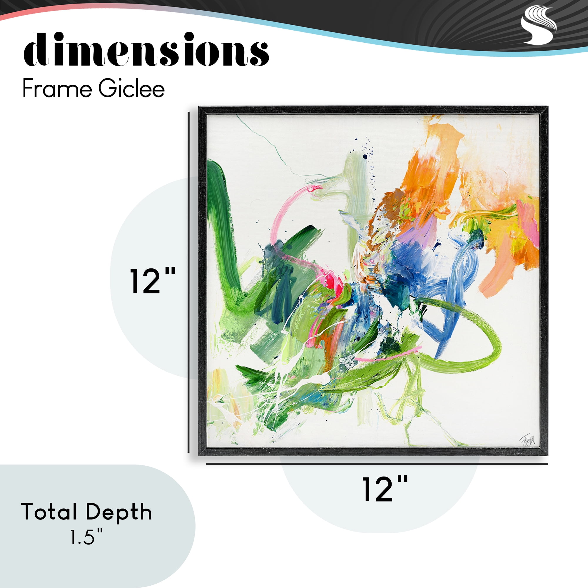 Confident Green Abstraction Black Framed Giclee Art, design by Design Fabrikken