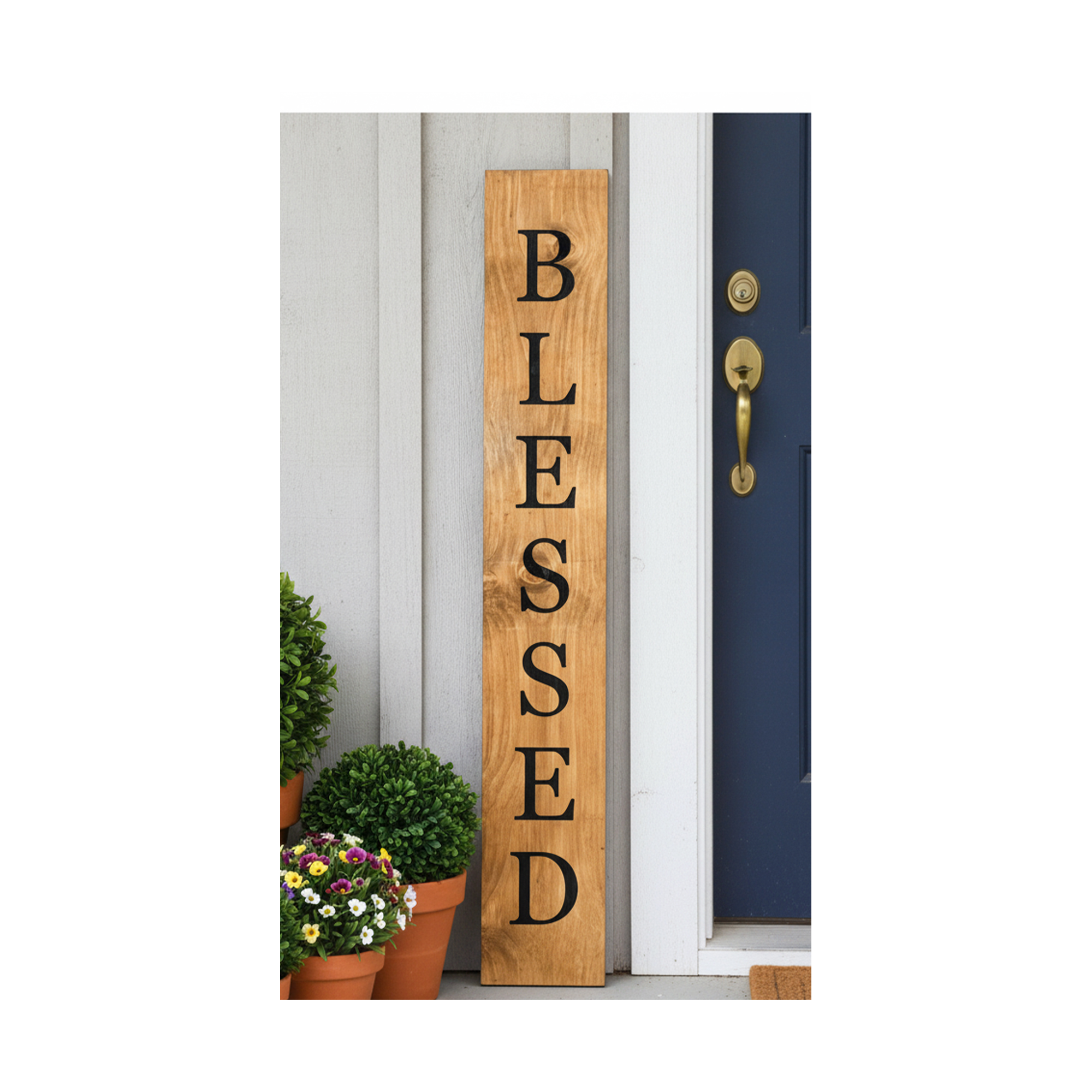Calloway Mills 119244707 Black Blessed Porch Leaner, 47" x 07"