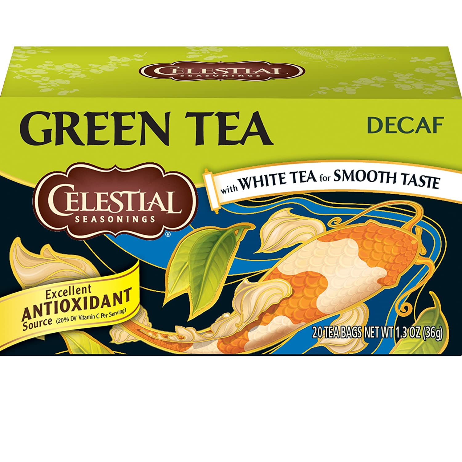 Celestial Seasonings, Green Tea, with White Tea, Decaf, 20 ct Walmart