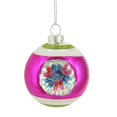 thumbnail image 2 of Silver, Red and Blue Glittered Witches Eye Christmas Ball Ornament 2.5" (60mm), 2 of 3