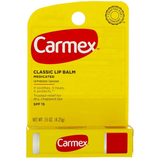 Carmex Classic Lip Balm Protector solar SPF 15 0.15 oz (paquete de 12)