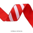thumbnail image 3 of Christmas Red and White Stripe Polyester Grosgrain Ribbon for Gift Wrapping, Holiday Bows and Crafts, 3 of 6