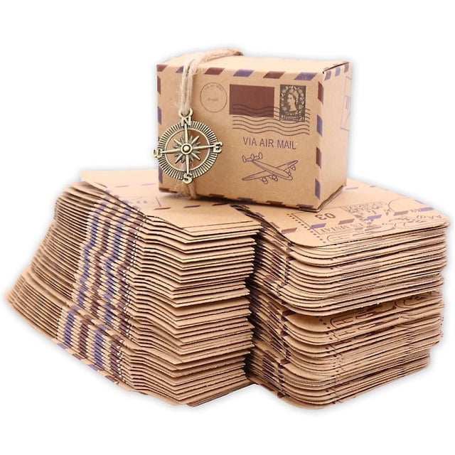 Caja de dulces de papel Kraft de 100 piezas