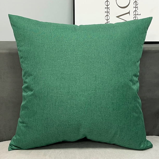 Almohada De Tela Cojín de lino verde de 45 x 45 cm para sofá con inserto, fundas de almohada para decoración de sala de estar y dormitorio (1 unidad) JASKFLY