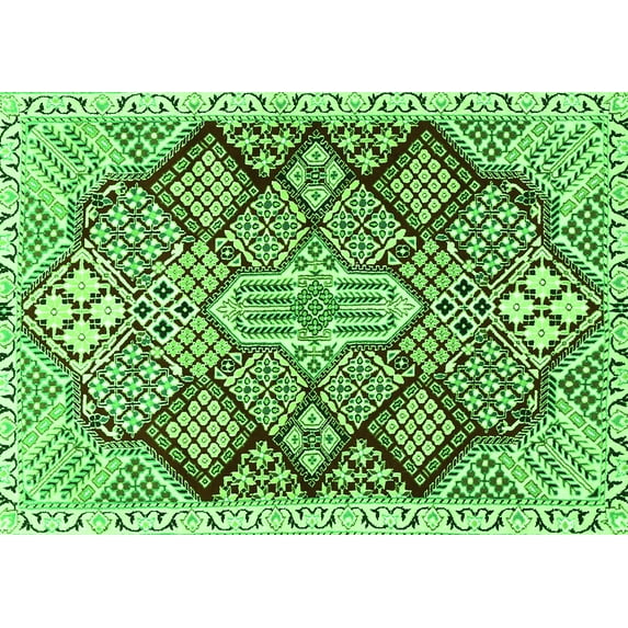 Ahgly Company Indoor Rectangle Persian Green Traditional Area Rugs, 2' x 3'