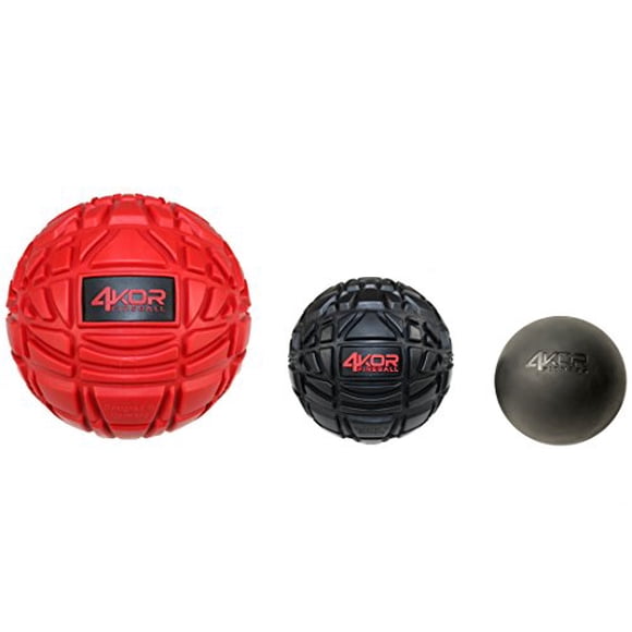 4KOR Fitness Ultimate Massage Balls for Physical Therapy - Deep Tissue Trigger Point Myofascial Release Tools - Back, Shoulder & Foot Muscle Massager Kit - Enhanced Gripping Mobili