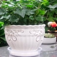 thumbnail image 3 of NIBOLOG 10Pcs Plastic Flower Pot Drip Trays Clear Round Shape Creative Saucers Decor, 3 of 8