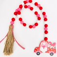 thumbnail image 3 of Valentine's Gift Valentine's Day Wooden Bead Garland with Tassel Gnome Car Heart Tags Farmhouse Rustic Natural Beads Jute Rope Wedding Party Home Decor Gifts, 3 of 9