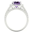 thumbnail image 4 of Clara Pucci 14K White Gold 2.52 Simulated Alexandrite Engraveable Engagement Ring + Wedding Band Set, 4 of 7
