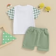 thumbnail image 3 of Bagilaanoe 2pcs Toddler Baby Boy Shorts Set Short Sleeve Checkerboard Print T Shirt Tops + Shorts 6M 12M 18M 24M 3T Kids Casual Summer Clothes, 3 of 8