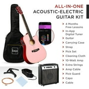 Best Choice Products Beginner Acoustic Electric Guitar Starter Set 41in w/ Wood Cutaway Design, Gig Bag - Pink