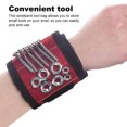 thumbnail image 4 of Muñequera Bolsa de herramientas Clavos Tornillos Pernos Brocas Almacenamiento Organizador ajustable Adsorción fuerte Carpintería Electricista Rojo Inevent HA009388-02, 4 of 6