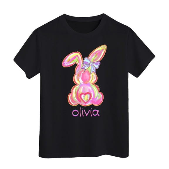 Chenglor Easter Shirt For Toddler Boys Girls Eggs Hunt Bunny Kids T Shirt #Black 10-11 Years