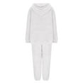 thumbnail image 4 of Lovskoo Women's and Men's 2 Piece Pajamas Outfit Fuzzy Fleece Cute Hooded Pajama Set Soft Warm Sleepwear with Pockets A-White, 4 of 6