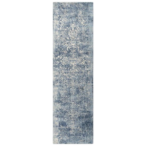 Alora Decor Essential 2'6" x 8' Classic/Modeled Blue/Ivory Hybrid Area Rug