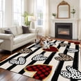thumbnail image 2 of Large Area Rugs for Living Room Bedroom, Valentine's Day 8'x10' Rug Washable Carpet Runner Indoor Outdoor, Love Heart Leopard Dots Retro Stripes Non Slip Floor Mats Rug for Kitchen, Patio, 2 of 8