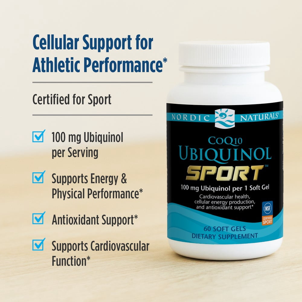 Nordic Naturals Nordic CoQ10 Ubiquinol Sport Softgels, 100 Mg, 60 Ct