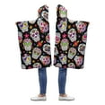 thumbnail image 2 of ASHLEIGH Flowers Sugar Skull Hooded Blanket 40x50 inches Toddler Kid Baby Boys Girls Blankets Throw Wrap, 2 of 2