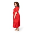 thumbnail image 3 of Leota Curve Marlo Dress Solid Barbados Cherry Size 3X, 3 of 5