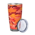 thumbnail image 2 of 20oz Car Cup Three-Piece Set Of Single Silver Edge No Smell Easy To Carry Heat Preservation For Daily Car Sports Travel Vector Camouflage Pattern Orange Red_1, 2 of 8
