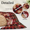 thumbnail image 2 of Gingerbread Christmas Pillow Covers, Linen Long Throw Pillow Case, Xmas Balls Branches Red Buffalo Plaid Holiday Pillow Protector Decorative Cushion Cover for Living Room/Bedroom 16" x 24", 2 of 8