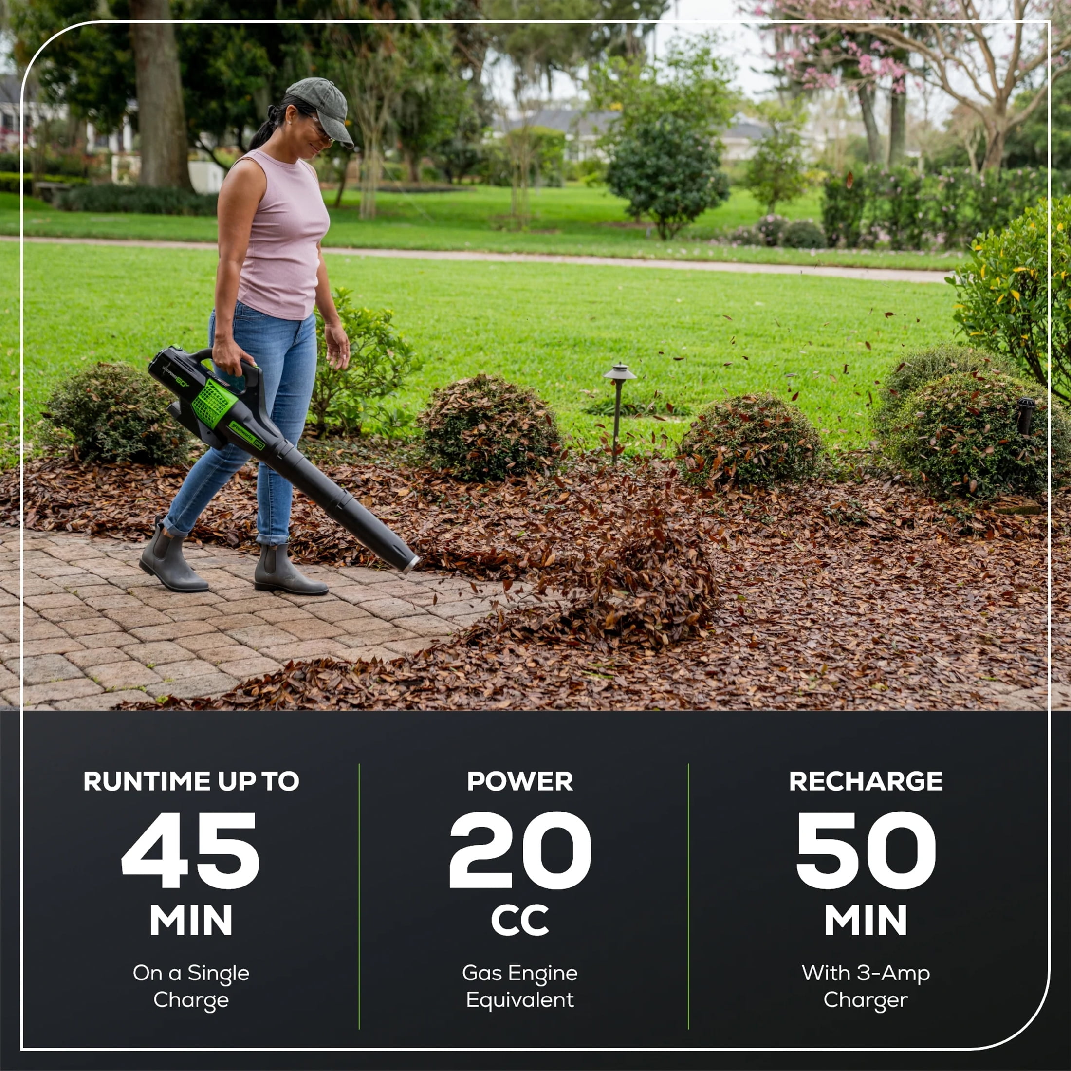 Greenworks 60V 450 CFM at 125 Mph Cordless Leaf Blower with 2.0Ah Battery & Charger 2414402