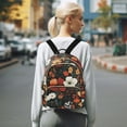 thumbnail image 7 of FORMRS Mini Backpack Purse for Women Quilted Travel Daypack Casual Shoulder Bag, Red Flowers Pattern, 7 of 7