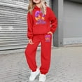 thumbnail image 2 of MEZZALL Kids Girls Long Sleeve Hooded Sweatshirt Tops And Pants Casual Outfit Soft 67 Printed Jogger Tracksuit Daily Cozy Children Fashion Clothes Sets, 2 of 4
