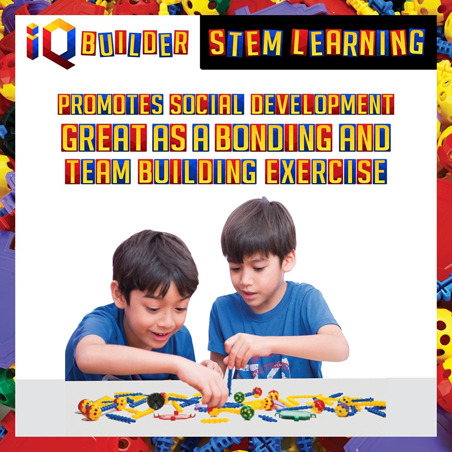 IQ BUILDER STEM Learning Toys, Creative Construction Engineering, Fun Educational Building Blocks Toy Set for Boys and Girls Ages - 5, 6, 7, 8, 9 and 10 Year Old, Best Toy Gift for Kids