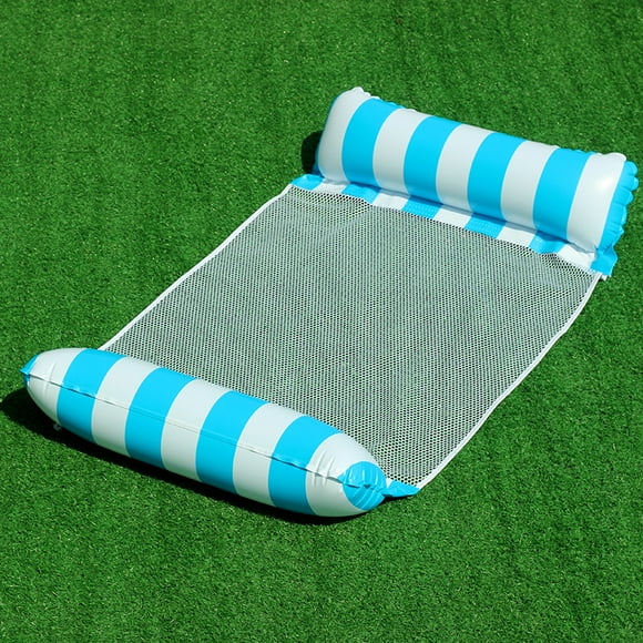 Adult Size Pool Floats, 4 in 1 Inflatable Pool Floats with Air Pump, Fun Water Toys, Like Pool Deck Chairs, Pool Hammocks, Chairs, Pool Raft, Lake Floats 120*70cm, - Light Blue