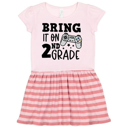 

Inktastic Bring it On 2nd Grade Video Game Controller Gift Toddler Girl Dress